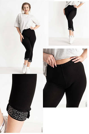 Штани, лосини, капрі жіночі стрейчеві, великі розміри, пояс на гумці PLOVDIV, Туреччина, фото 1