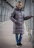 Зимнее теплое пальто на девочку 140, Фиолетовый
