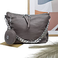Модна жіноча сумка-мішок штучна шкіра сірий Арт.7208 grey Wannisha (54)