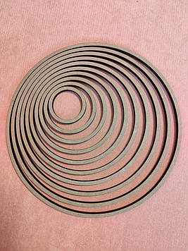 Комлпект дерев'яних заготовок, основа-кільце для макраме, ловця снів, мобіля. Діаметр 5-30см