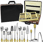 Набір столових приладів Bachmayer BM-7803 72 предмети в подарунковій валізі на 12 персон ложки, вилки, ножі