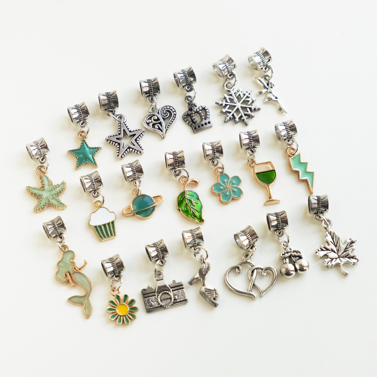 Набір для створення шарм браслетів для дівчаток у стилі ПАНДОРА 65 деталей Аквамарин - фото 6 - id-p1926508135