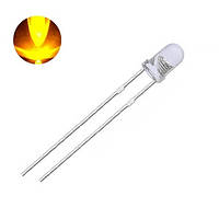 Світлодіод 3мм жовтий прозорий 2000-4000мКд 3AY4MC