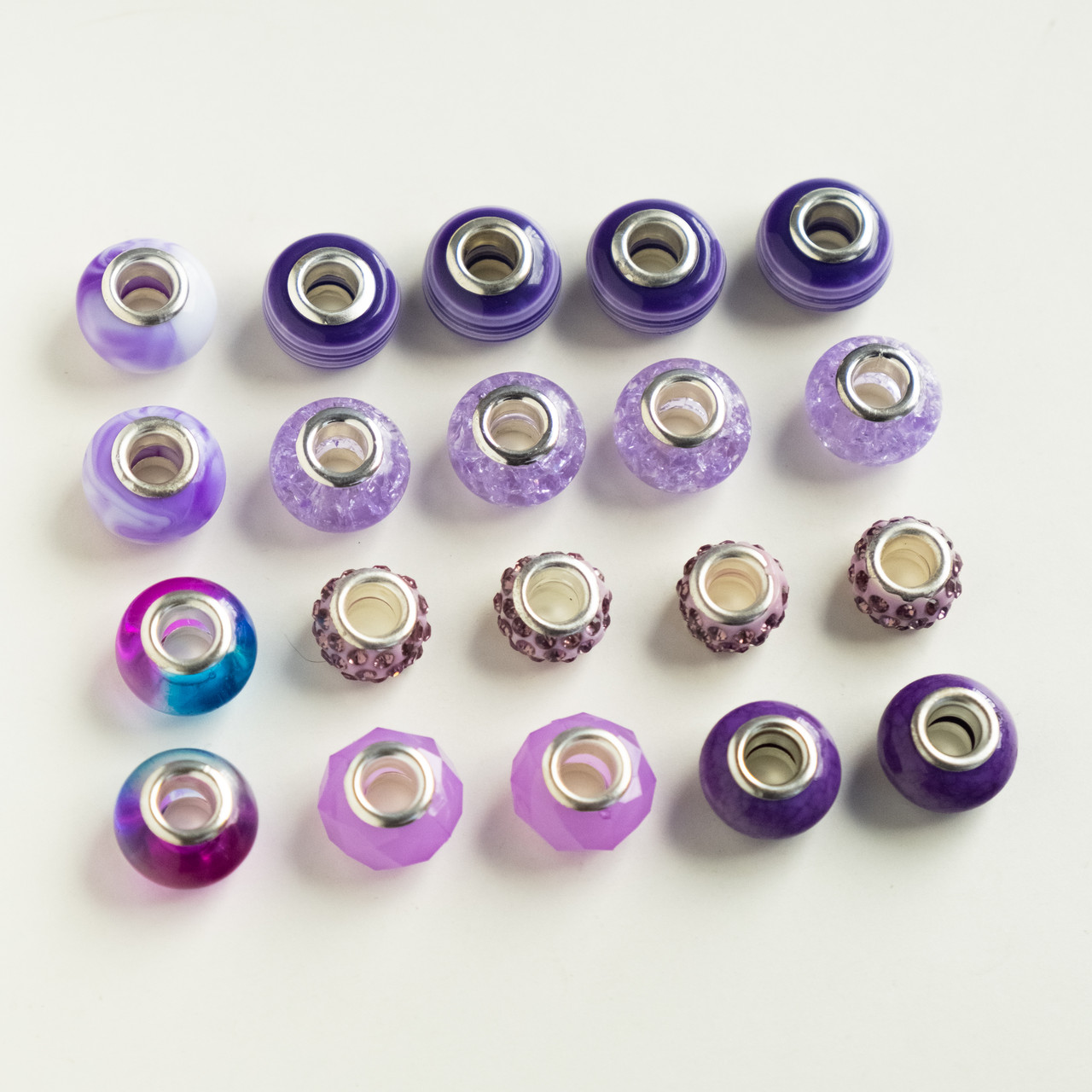 Набор для создания шарм браслетов для девочек в стиле ПАНДОРА 65 деталей Бузковий - фото 5 - id-p1926509880