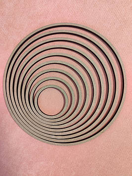 Комлпект дерев'яних заготовок, основа-кільце для макраме, ловця снів, мобіля. Діаметр 5-40см