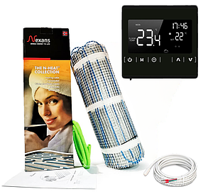 Тепла підлога кабельна (3,0 м2) Двожильна мат Nexans Millimat/150 з терморегулятором Ecoset 1822