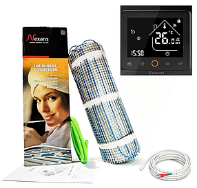 Тепла підлога кабельна (6,0 м2) Двожильна мат Nexans Millimat/150 з терморегулятором Ecoset PWT 002 Wi-Fi