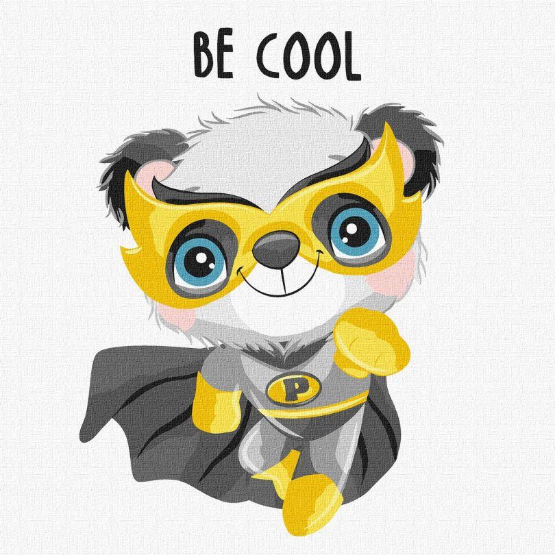 Акційна Картина за номерами Ідейка Крутезна панда (KHO6097) 30 х 30 см, фото 1