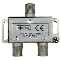 Сплиттер, разветвитель антенный на 2 ТВ, Germany 5-1000MHZ