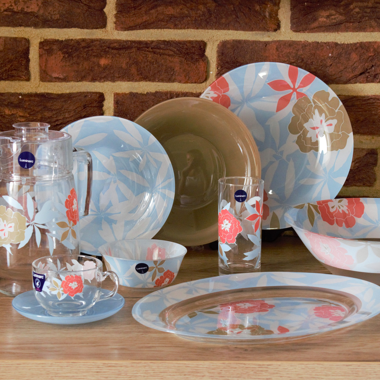 Сервіз Luminarc PEONY FLORAL BLUE 46 предметів