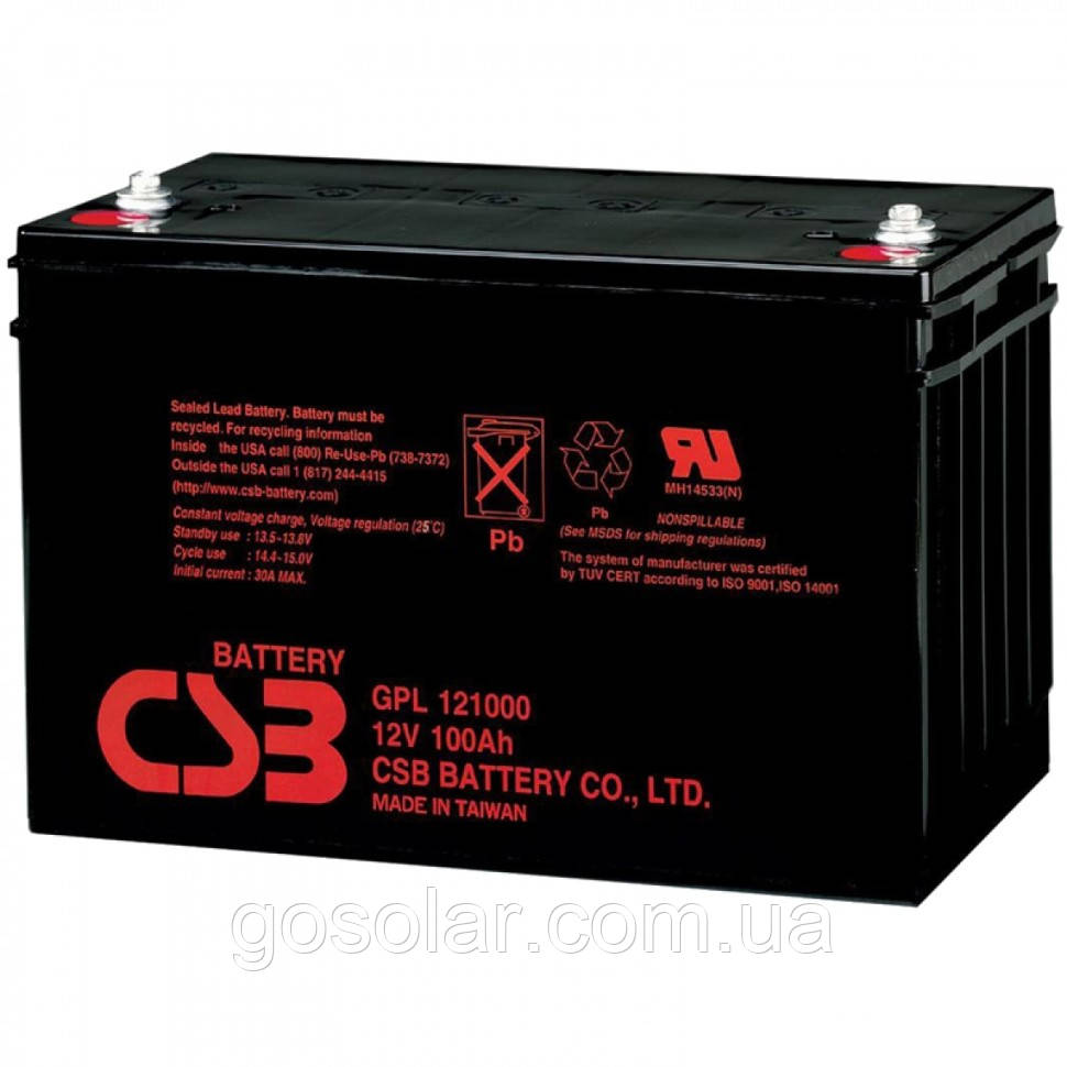 Акумуляторна батарея CSB GPL121000, 12 V 100 Ah