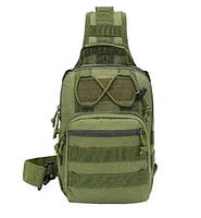 Сумка рюкзак тактичний Solve через плече, 6 літрів олива.solve