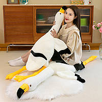 Большая Мягкая плюшевая игрушка Фламинго 130 см, 2 в 1 подушка-игрушка, антистресс, Белый Фламинго Белый, 130