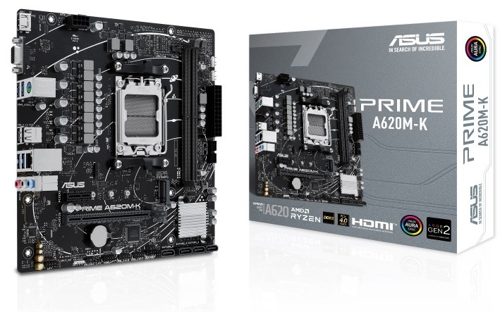 Материнська плата Asus Prime A620M-K Socket AM5 — надійна основа для ПК на процесорах AMD Ryzen 7000