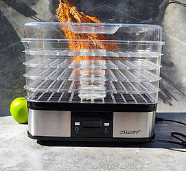 Електрична сушарка для фруктів і овочів, м'яса, грибів 5 секцій 245 Вт Maestro MR-767 Електросушарка побутова