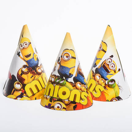 Ковпаки святкові паперові | Міньйони, фото 1
