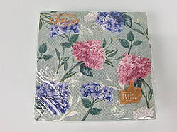 Серветка (ЗхЗ, 16 шт.) La Fleur Гортензія (1400) (1 пачка)