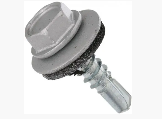 Саморіз покрівельний для металу 4,8х19 RAL 9006 із шайбою EPDM 500 шт. 000043148, фото 1