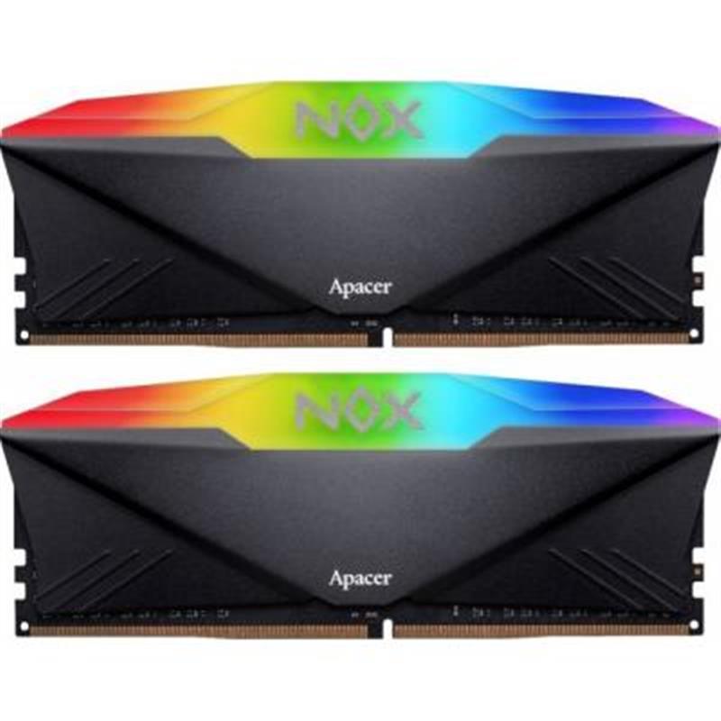 Модуль пам'яті DDR4 2x8 GB/3200 Apacer NOX RGB Black (AH4U16G32C28YNBAA-2), фото 1