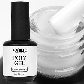 Полігель для ремонту нігтів Komilfo PolyGel 004 ntense White, 15 мл