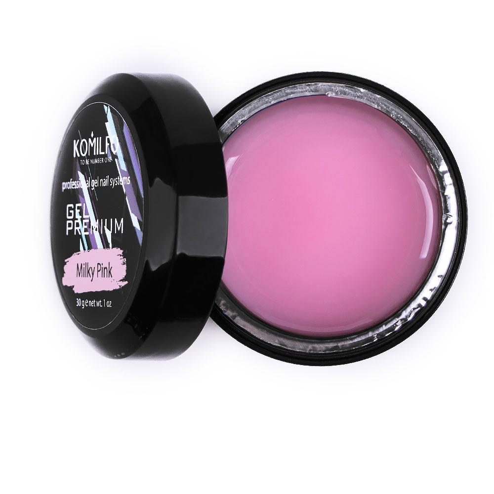 Гель для нарощення Komilfo Premium Gel Milky Pink, 30 мл, фото 1