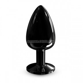 Металева анальна пробка з прикрасою у формі кристала Dorcel — Diamond Plug, L, чорна