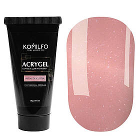 Акригель для моделювання нігтів Komilfo AcryGel 007 Nude Glitter, 30 мл