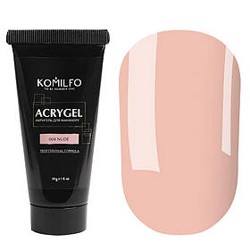 Акригель для моделювання нігтів Komilfo AcryGel 004 Nude, 30 мл