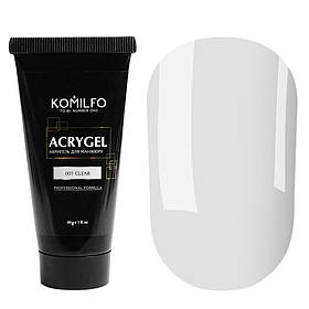 Акригель для моделювання нігтів Komilfo AcryGel 001 Clear, 30 мл