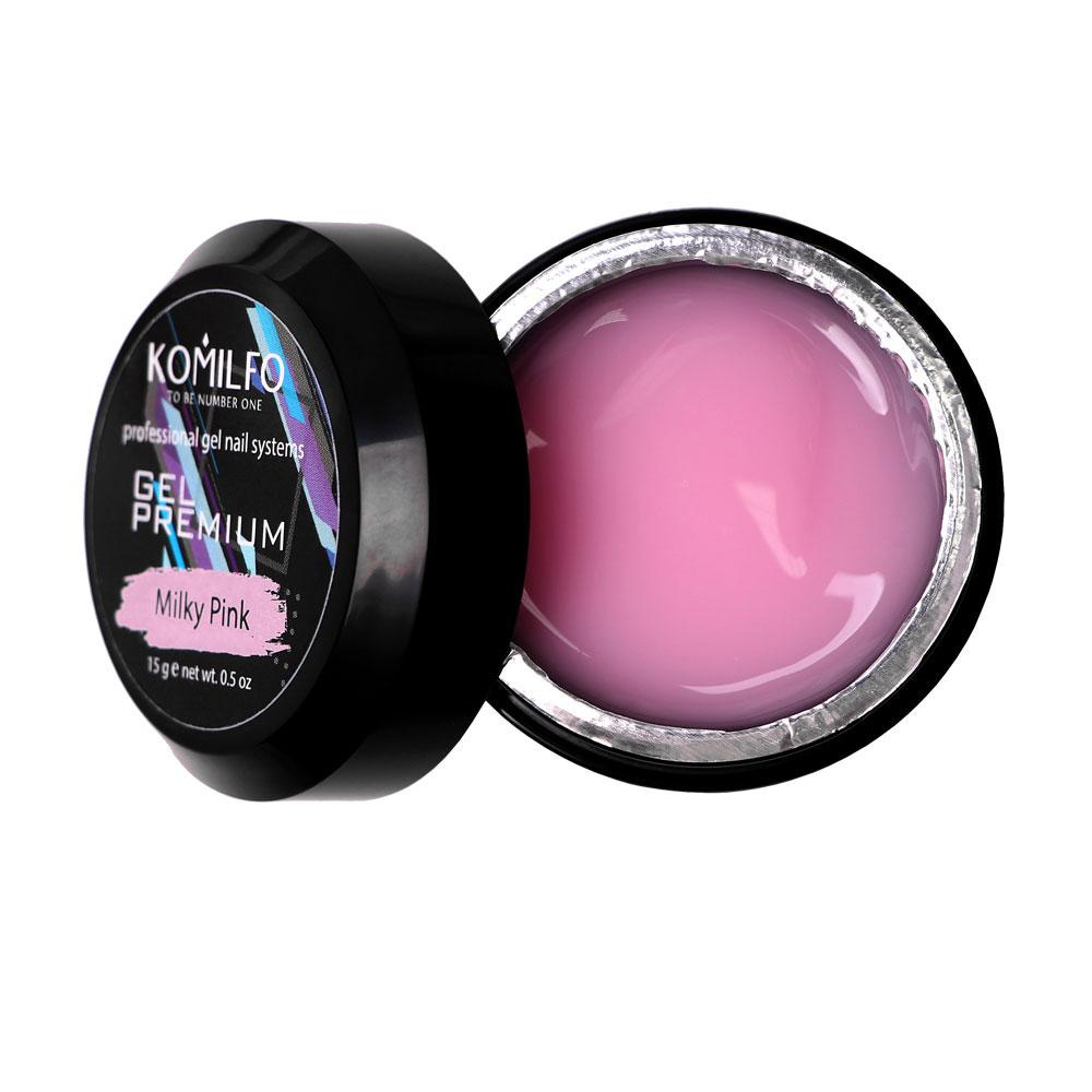 Гель для нарощення Komilfo Premium Gel Milky Pink, 15 мл