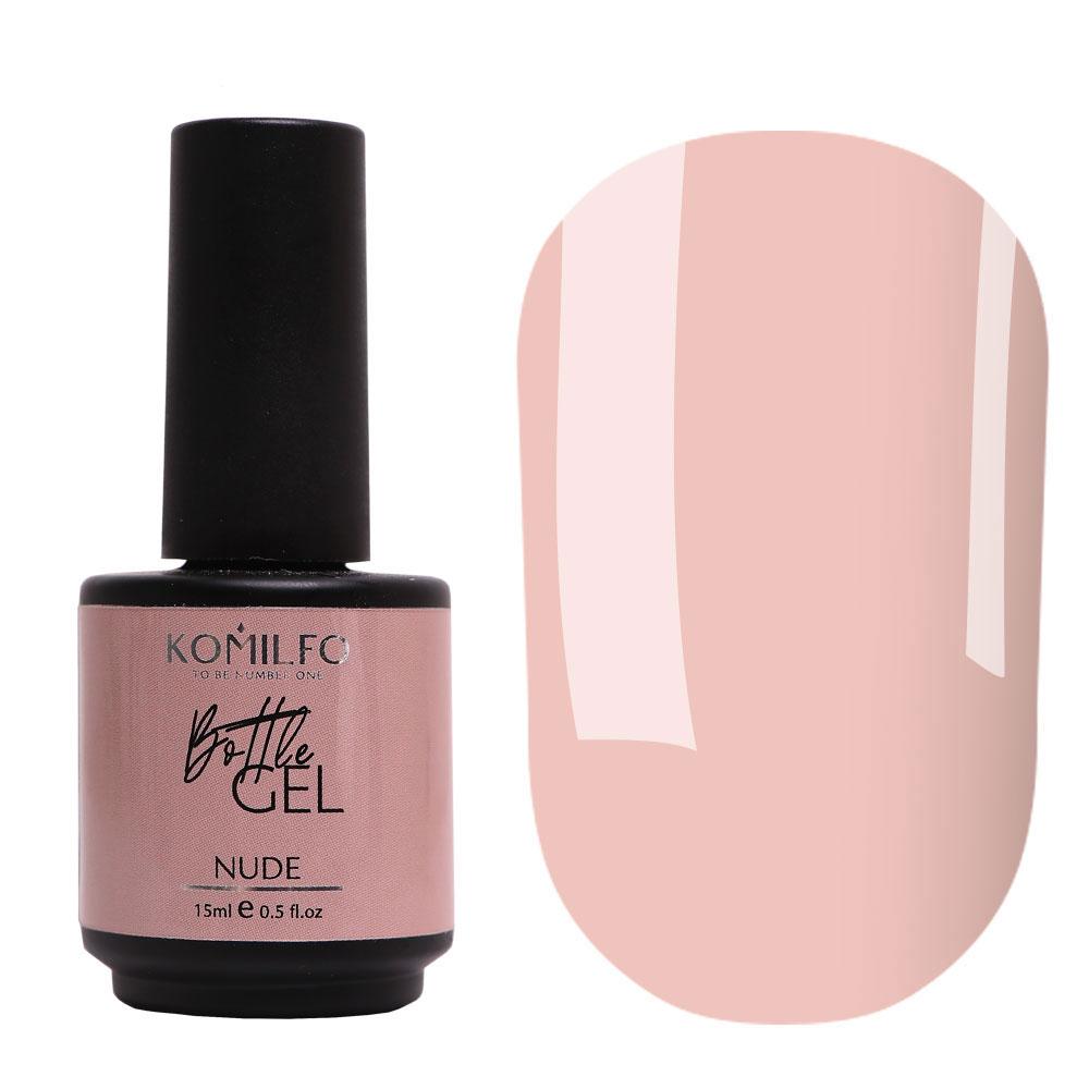 Рідкий гель для нігтів з пензликом Komilfo Bottle Gel Nude, 15 мл