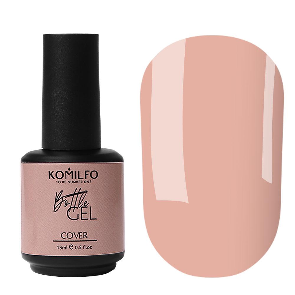 Рідкий гель для нігтів з пензликом Komilfo Bottle Gel Cover, 15 мл