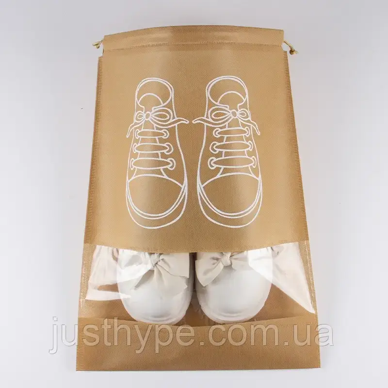 Мешочек для обуви, чехол, пакет, сумка для хранения кроссовок черного цвета, размер 27*35 Код 00-0004 - фото 8 - id-p1944004783