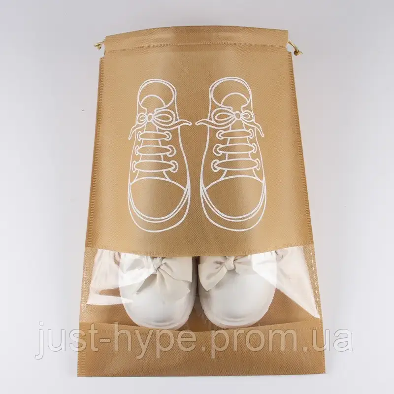 Мешочек для обуви, чехол, пакет, сумка для хранения кроссовок черного цвета, размер 27*35 Код 00-0001 - фото 8 - id-p1944005239