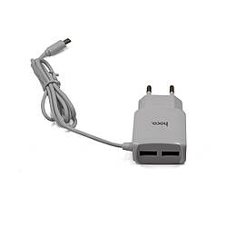 Адаптер Hoco 2 USB + провід microUSB C59A