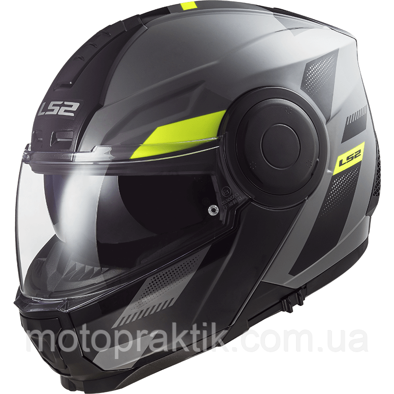 LS2 FF902 Scope Max Nardo Grey Hi-Vis Yellow, XS Мотошолом модуляр з окулярами