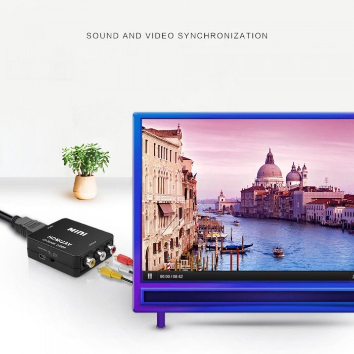 Адаптер WOW Переходник HDMI на AV RCA конвертер 720p/1080p Чёрный - фото 6 - id-p1944026135