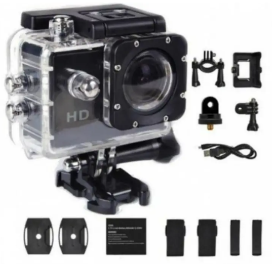Екшн камера, водонепроникна спортивна Delta HD 1080P A7 Sport, колір чорний - фото 9 - id-p1943846977