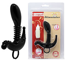 Фаллоимитатор для точки G с 2 отростками для стимуляции клитора и ануса черного цвета Lybaile Baile G Spot Кайф