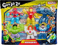 Набір фігурок Heroes of Goo Jit Zu Marvel 6 Pack Гуджитсу Герої Марвел великі 13см