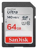 SanDisk Карта памяти SD 64GB C10 UHS-I R140MB/s Ultra Baumar - Сделай Это