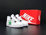 Жіночі кросівки Nike Air Jordan 4 Retro шкіряні баскетбольні молодіжні білі фіолетові, фото 3