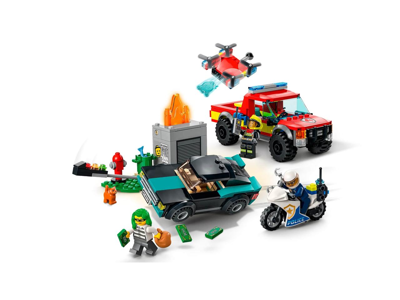 LEGO Конструктор City Пожарная бригада и полицейская погоня Baumar - Сделай Это - фото 4 - id-p1944027953