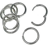 Серьги-кольца мужские-женские серебряные в стиле панк 2х16 мм