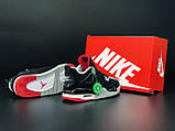 Жіночі кросівки Nike Air Jordan 4 Retro шкіряні повсякденні осінні чорні червоні, фото 4