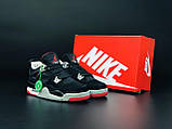 Жіночі кросівки Nike Air Jordan 4 Retro шкіряні повсякденні осінні чорні червоні, фото 3