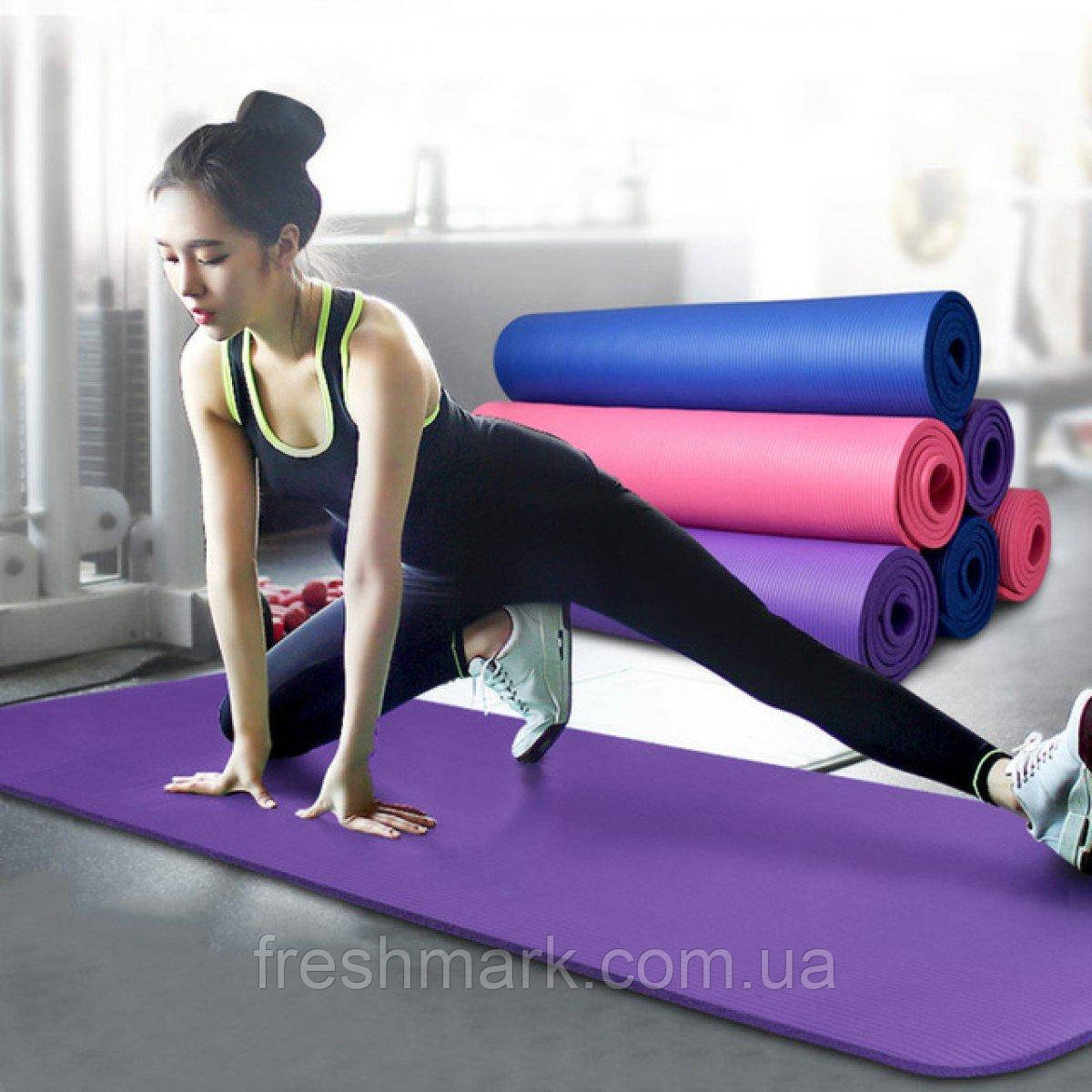 Килимок для йоги та фітнесу NBR 1 см (йога мат, каремат спортивний)