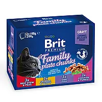 Влажный корм для кошек Brit Premium Cat Family Plate pouches 1200 г