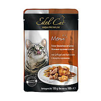 Влажный корм для кошек Edel Cat pouch 100 г (птица и кролик в желе)