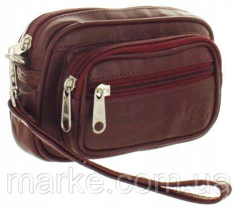 Сумка барсетка шкіряна на ремінь Always Wild 901-N бордова